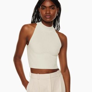 Aritzia Babaton Sculpt Knit Mock Neck Halter top
